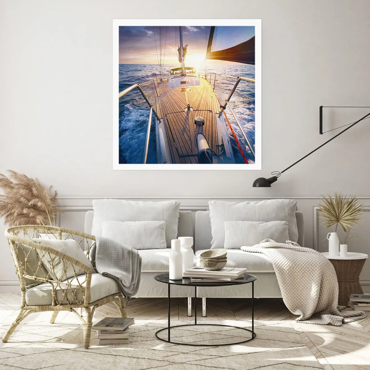 Affiche - Poster - Courir sur les vagues - 60x60 cm