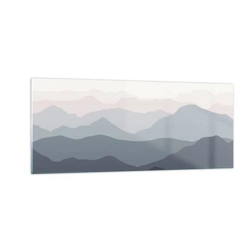 Impression sur verre - Image sur verre - Vagues de montagnes - 100x40 cm