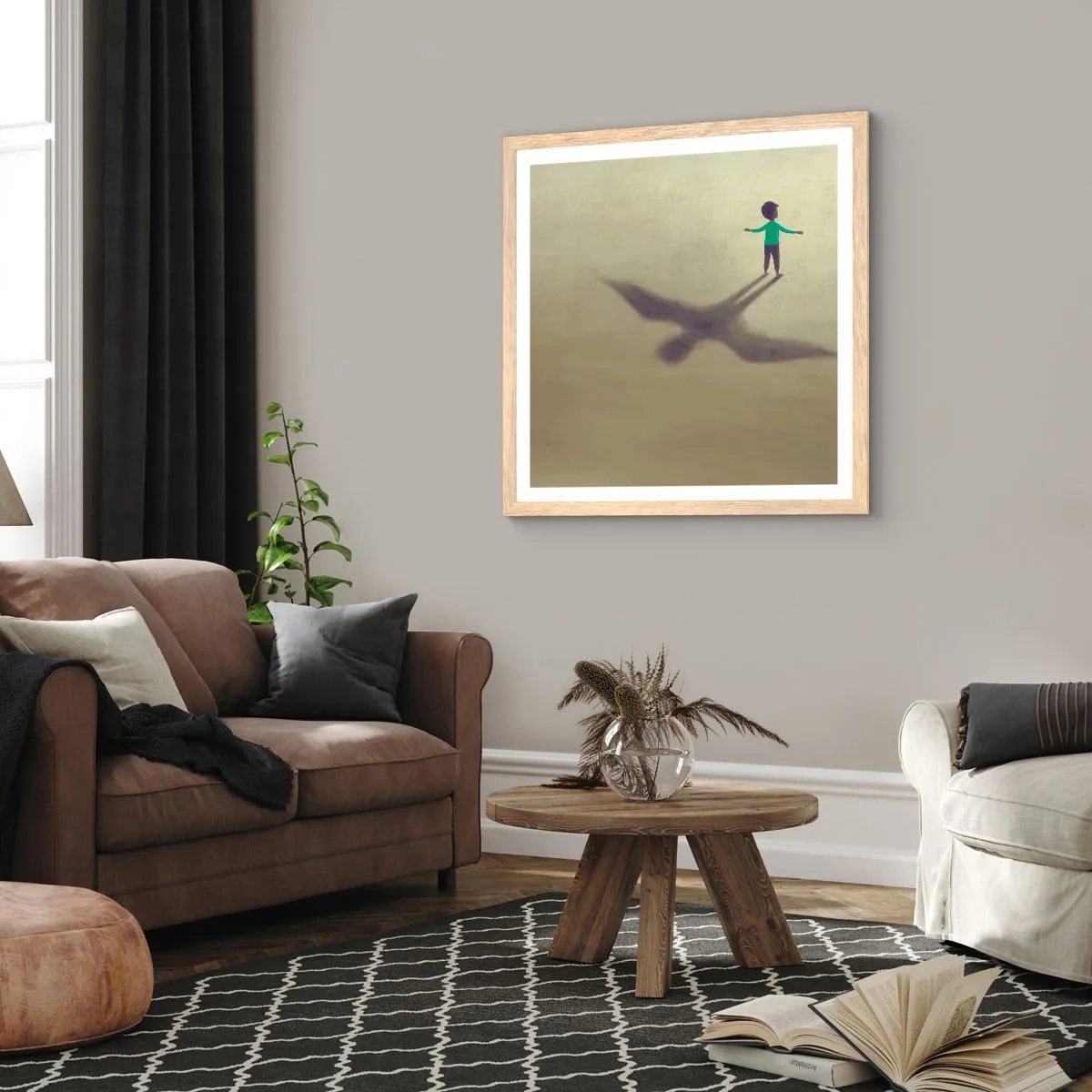 Affiche dans un chêne clair - Poster - Héros du futur - 30x30 cm