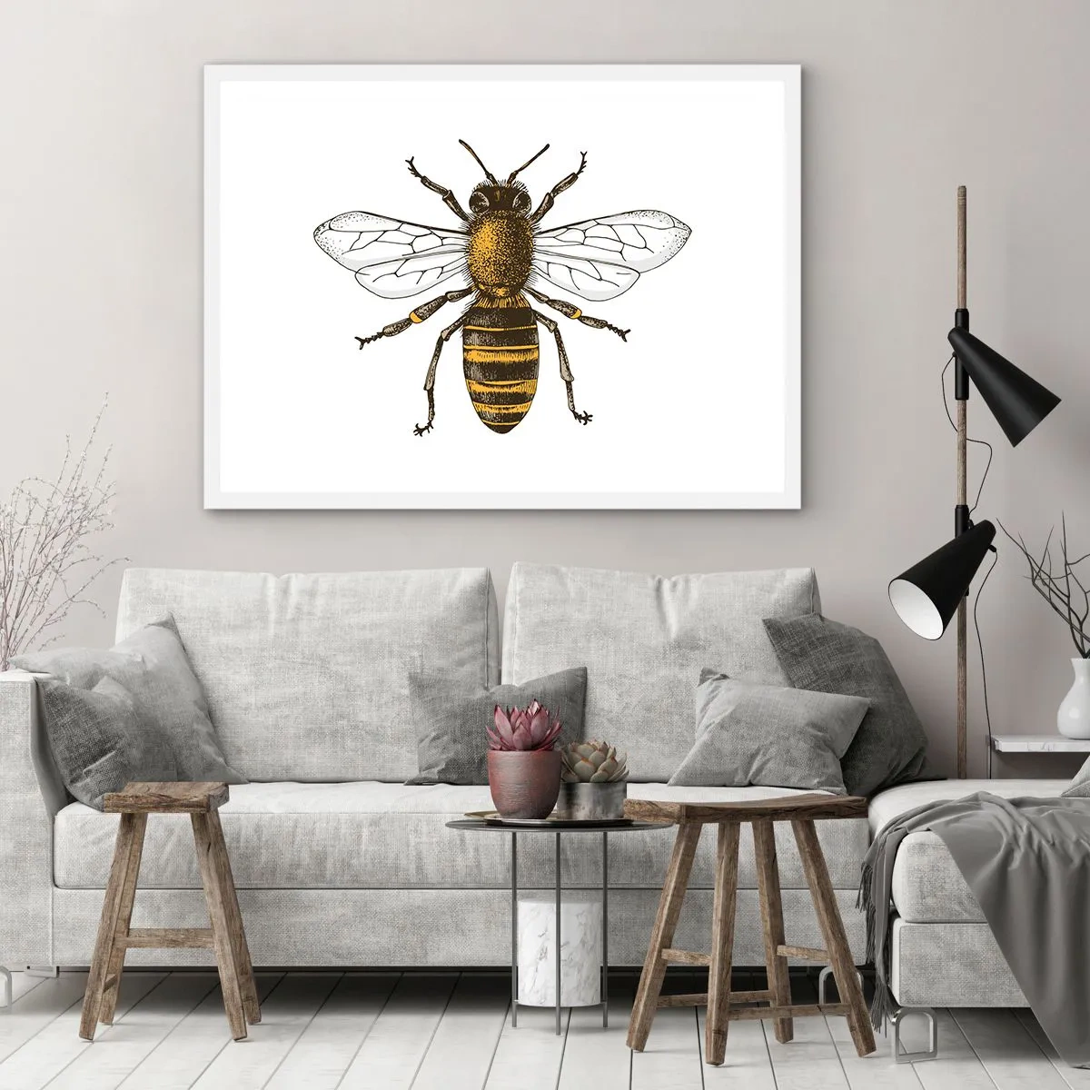 Affiche dans un cadre blanc - Poster - Belle et bonne - 50x40 cm