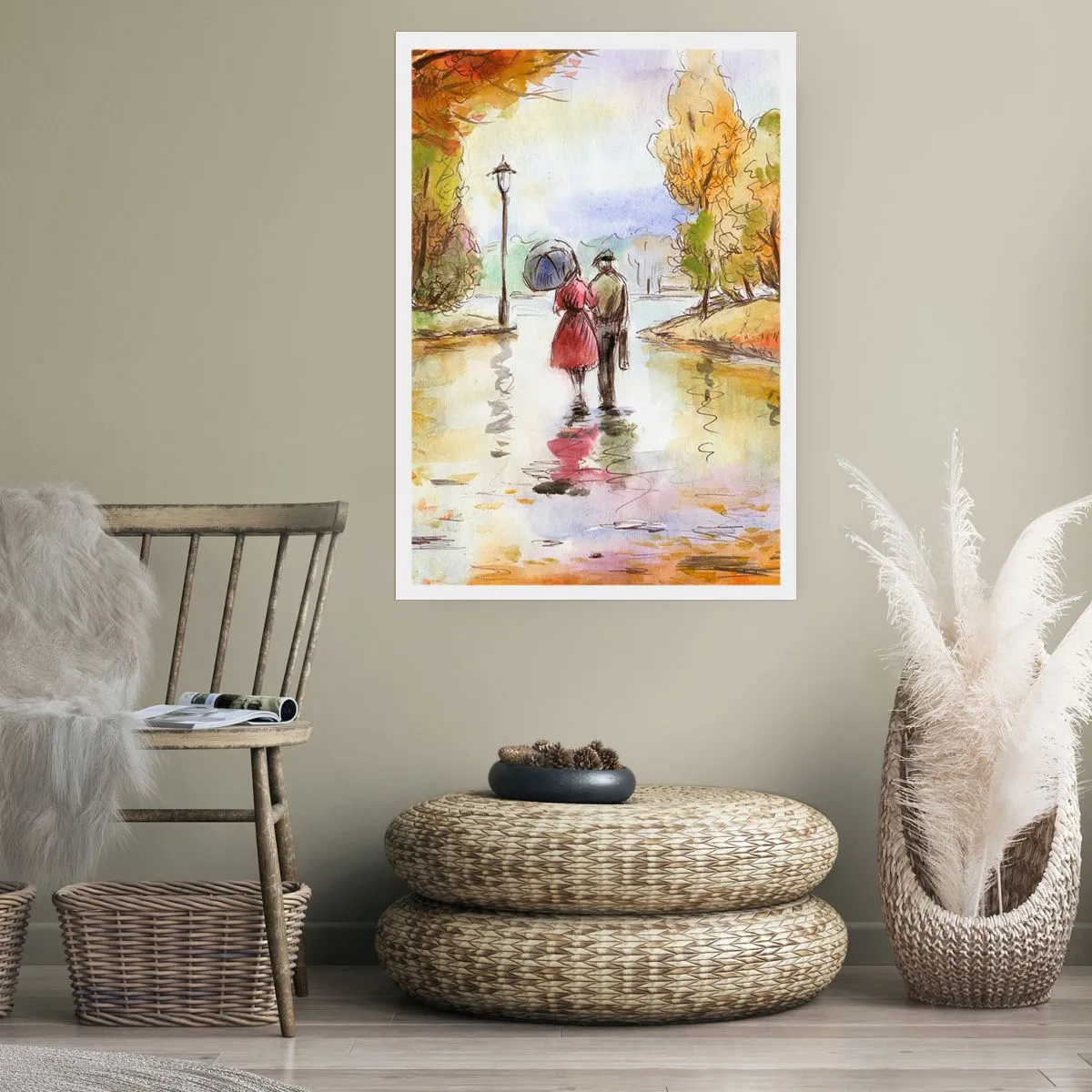 Affiche - Poster - Automne romantique dans le parc - 30x40 cm