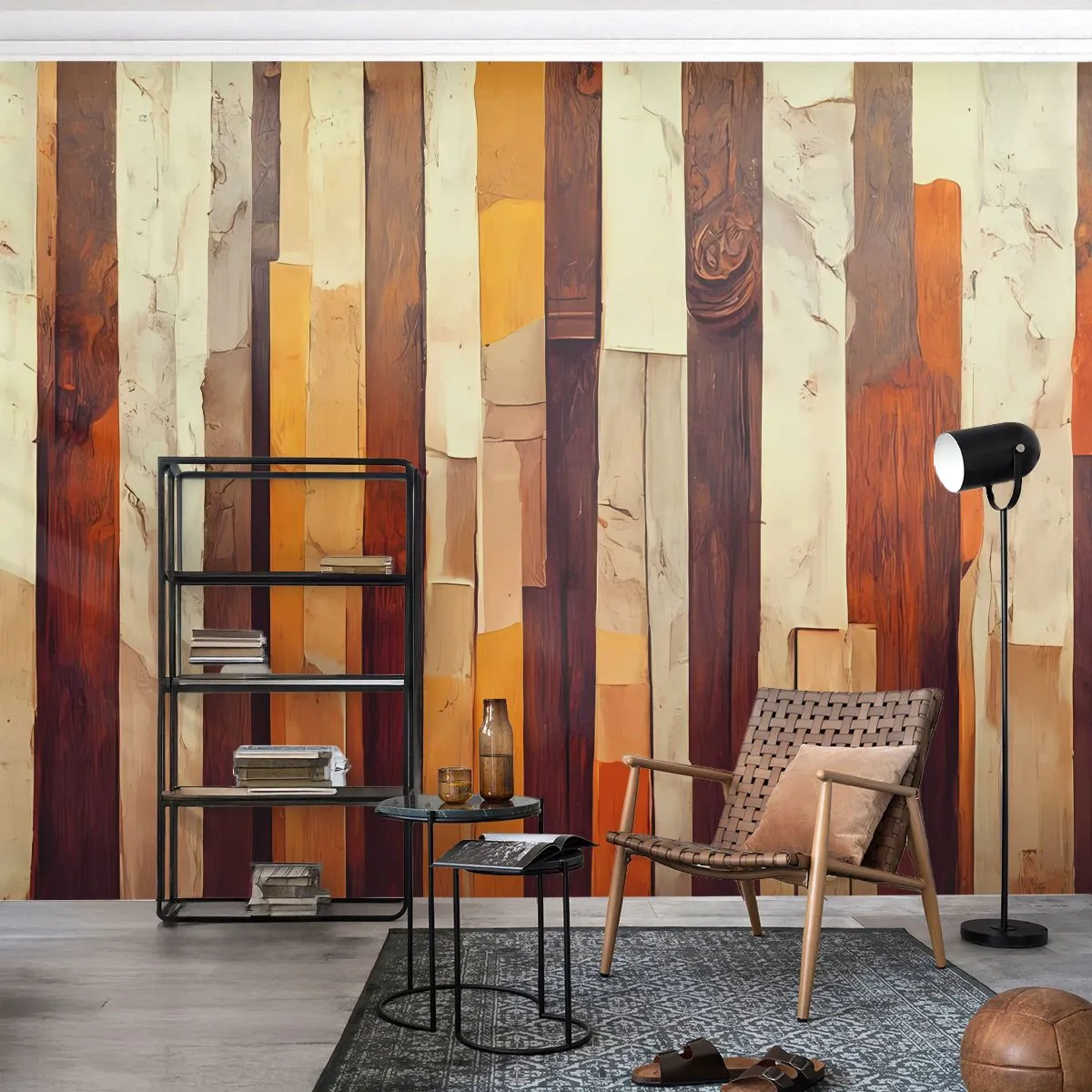 Papier Peint Autocollant Deluxe Sticker - Hymne des arbres forestiers - Morceau, Abstraction, Ceintures - 300x210 cm