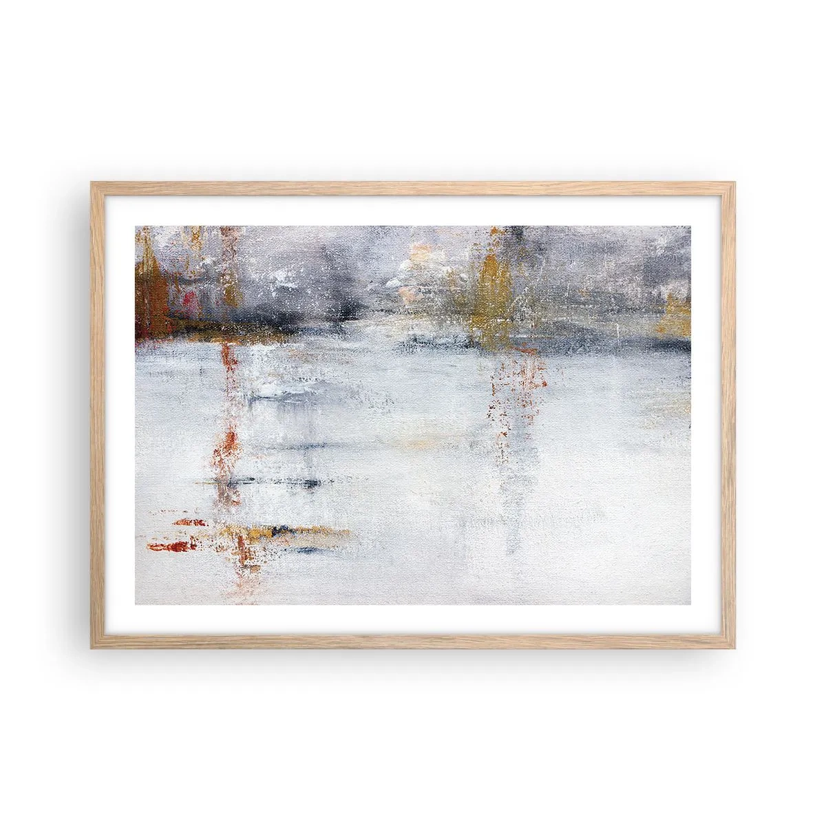 Affiche dans un chêne clair - Poster - Derrière l'air un rideau - 70x50 cm