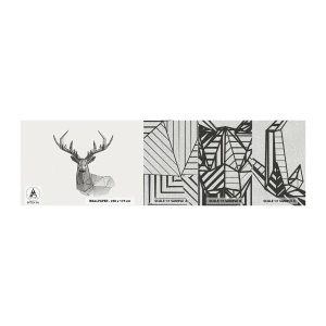 Échantillon de Papier Peint Premium Sand - Cerf dans un style cubique - Abstraction, Cerf, Animaux - 100x30 cm