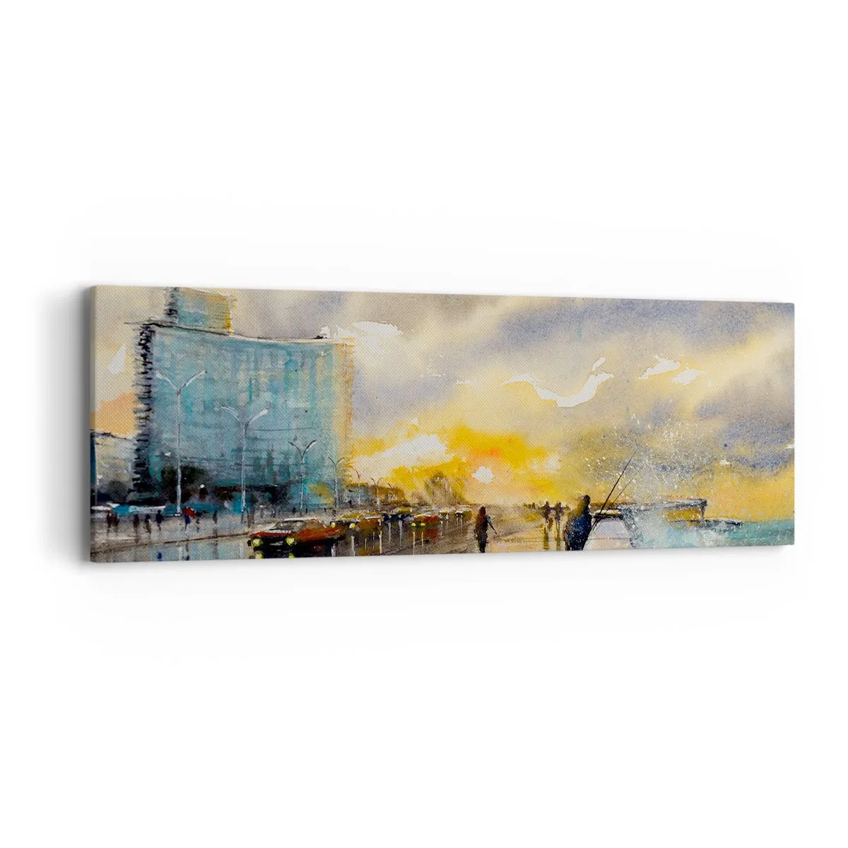 Impression sur toile - Image sur toile - La vie sur le rivage - 90x30 cm