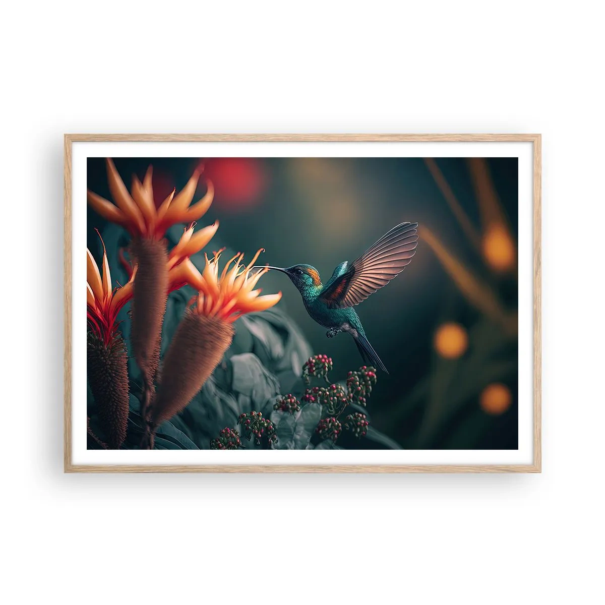 Affiche dans un chêne clair - Poster - une vie vraiment colorée - 100x70 cm