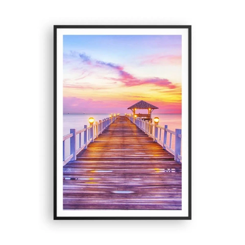Affiche dans un cadre noir - Poster - Le silence lilas-doré du soir - 70x100 cm