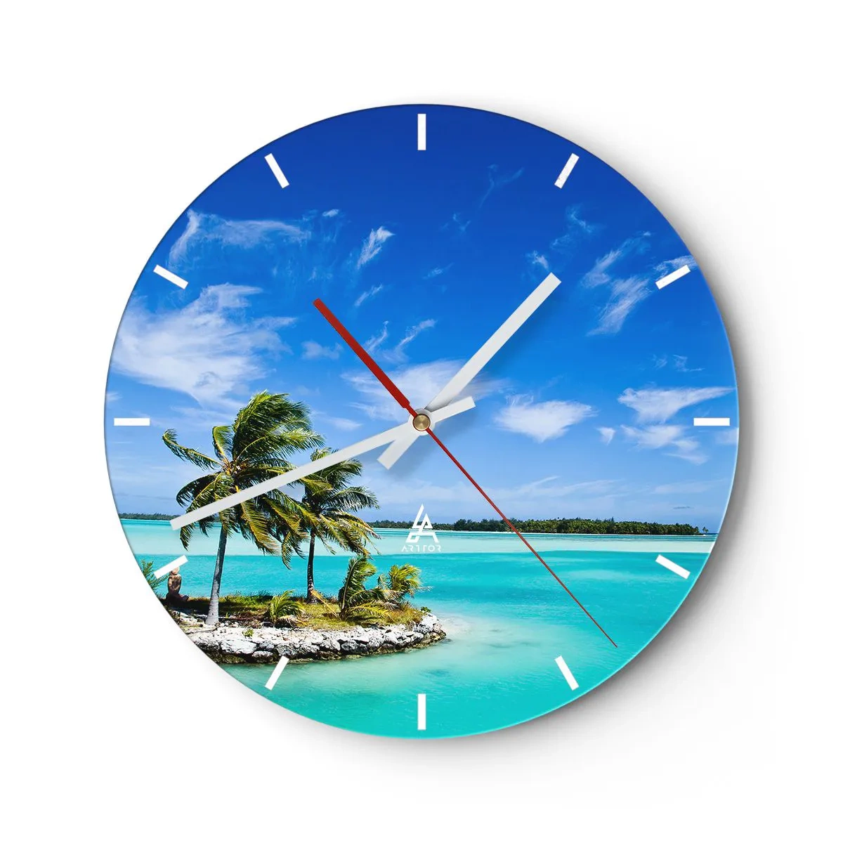 Horloge murale - Pendule murale - Paradis sur Terre - 40x40 cm