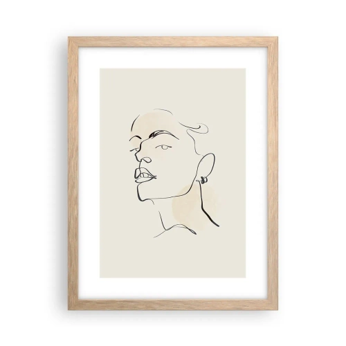 Affiche dans un chêne clair - Poster - Regard fier - 30x40 cm