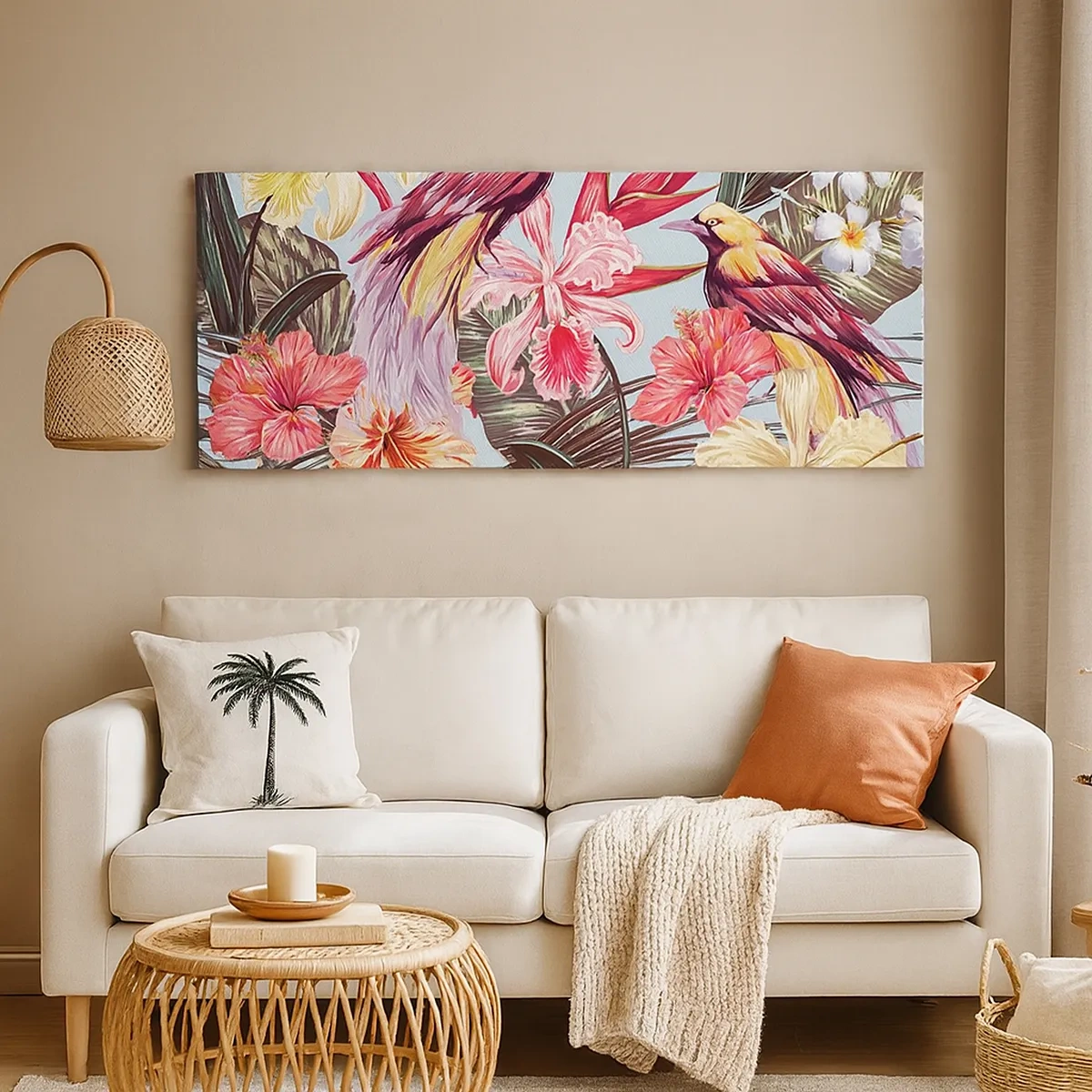 Impression sur toile - Image sur toile - Pétales et plumes - 30x30 cm