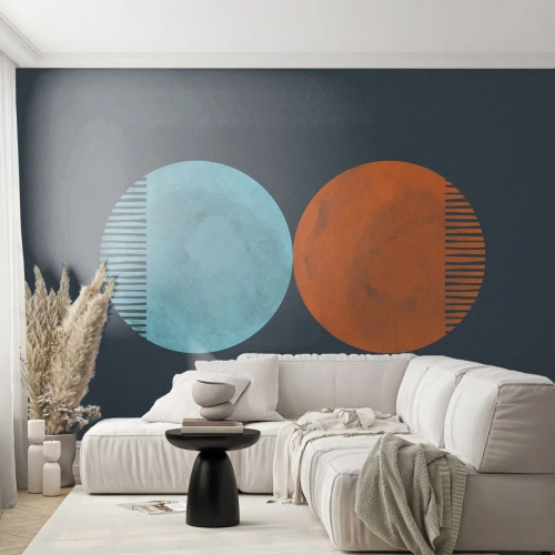 Papier Peint Photo Premium Canvas - Seulement la géométrie ? - Abstraction, Morceau, Les quartiers - 250x175 cm