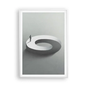 Affiche dans un cadre blanc - Poster - Et sois intelligent ici - 70x100 cm