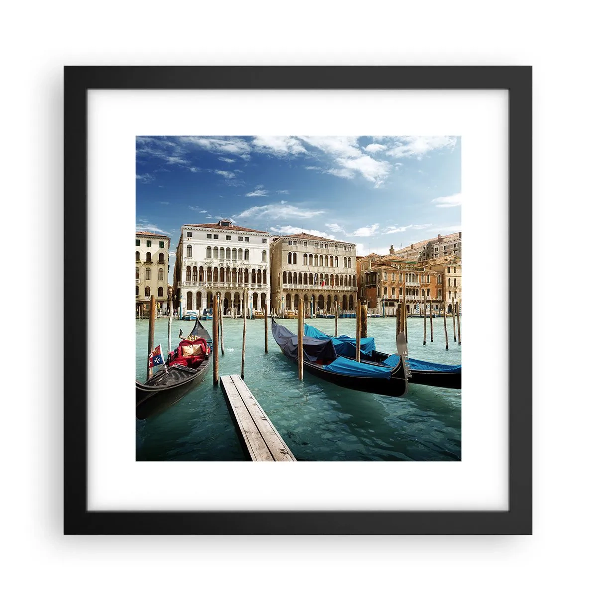 Affiche dans un cadre noir - Poster - Palace bleu ciel - 30x30 cm