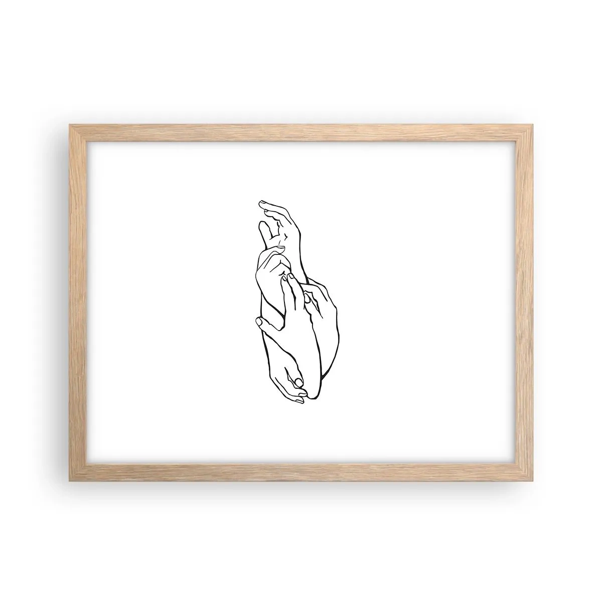 Affiche dans un chêne clair - Poster - Bon contact - 40x30 cm