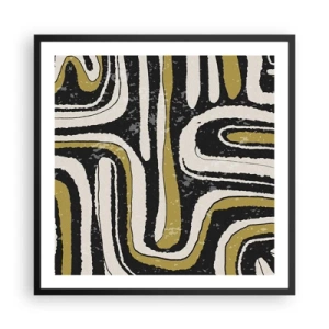 Affiche dans un cadre noir - Poster - Composition : routes et ruelles - 60x60 cm