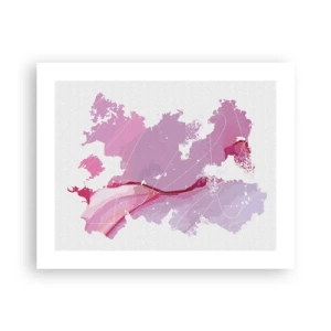 Affiche - Poster - Carte du monde rose - 50x40 cm