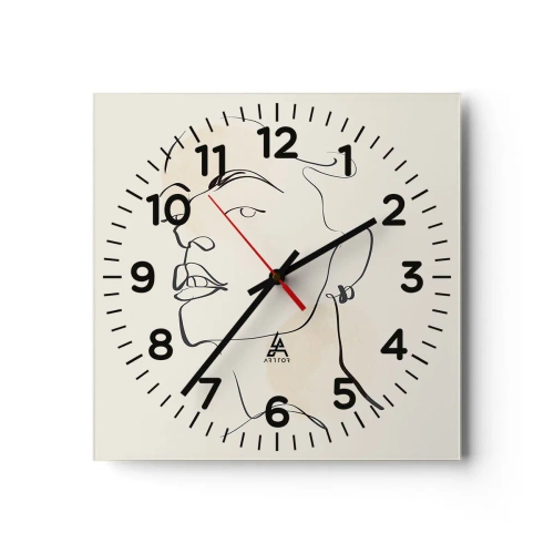 Horloge murale - Pendule murale - Regard fier - 30x30 cm