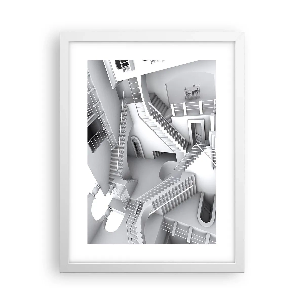 Affiche dans un cadre blanc - Poster - Paradoxes spatiaux - 30x40 cm