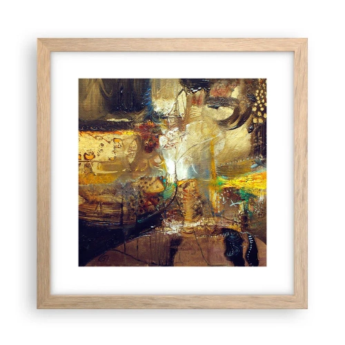 Affiche dans un chêne clair - Poster - Froid, tiède, chaud - 30x30 cm