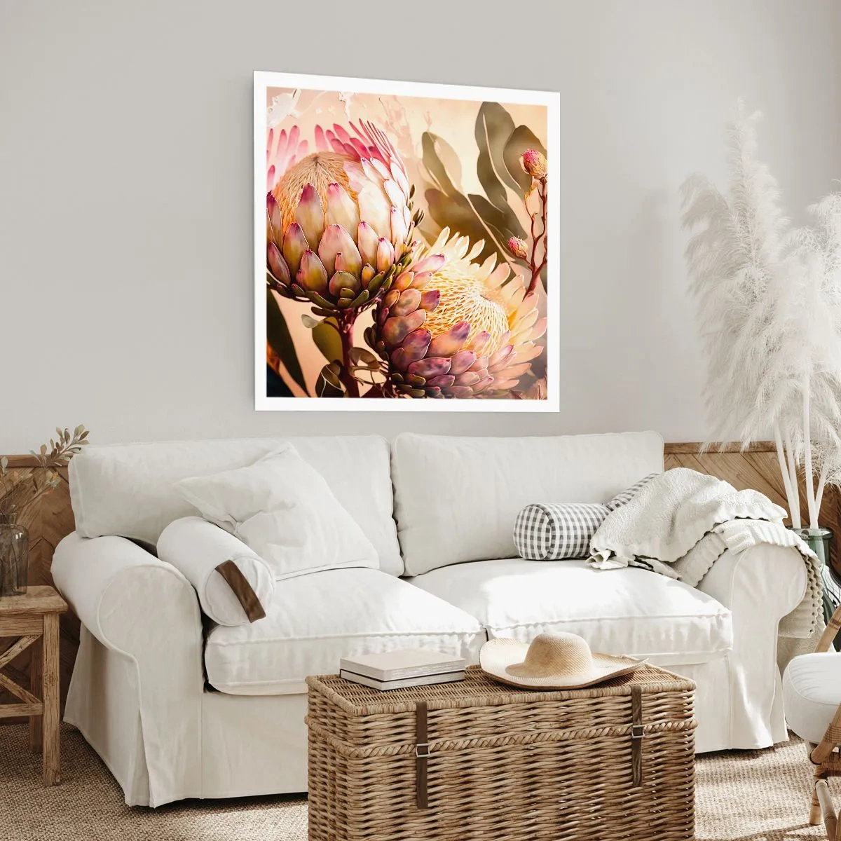 Affiche - Poster - Tendrement embrassé - 60x60 cm