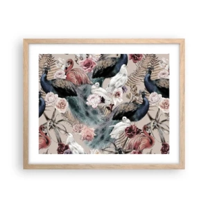 Affiche dans un chêne clair - Poster - Dans un jardin de palace - 50x40 cm