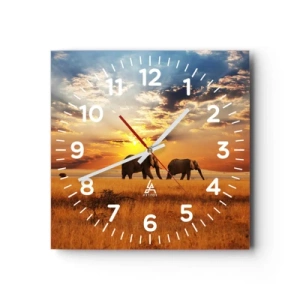 Horloge murale - Pendule murale - Déambulation familliale - 40x40 cm