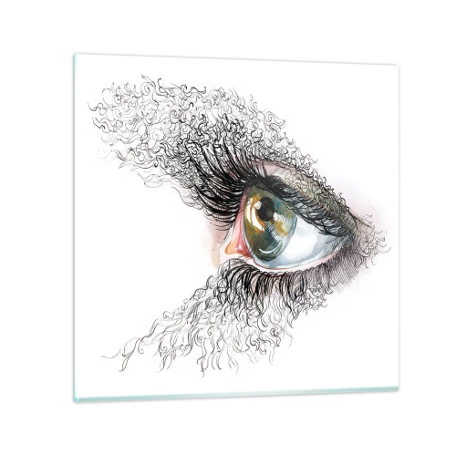 Impression sur verre - Image sur verre - Regarde droit dans l'âme - 40x40 cm