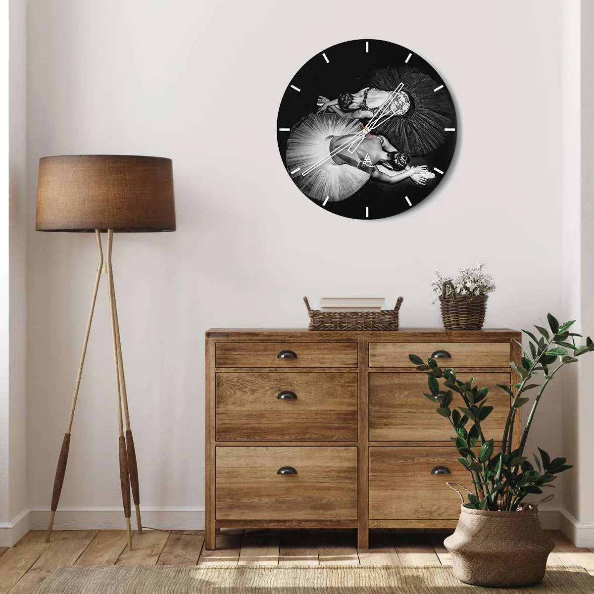 Horloge murale - Pendule murale - Jin et jang – équilibre idéal - 30x30 cm