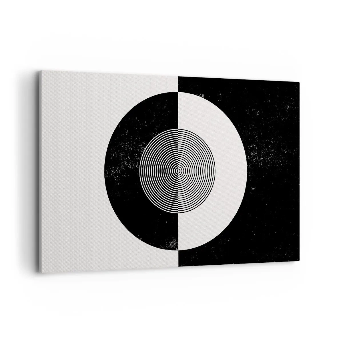 Impression sur toile - Image sur toile - Motif graphique contrasté noir et blanc - 120x80cm - Harmonie de noir et blanc - Décoration murale moderne pour le salon et la chambre ARTTOR