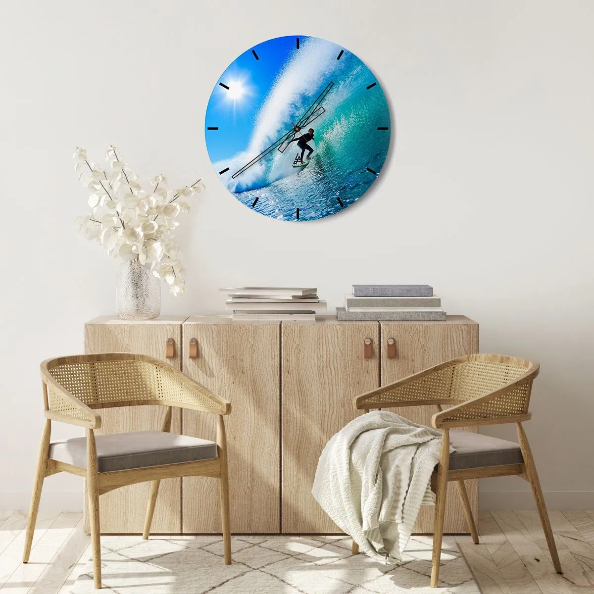 Horloge murale - Pendule murale - A travers le grand ciel bleu - 30x30 cm