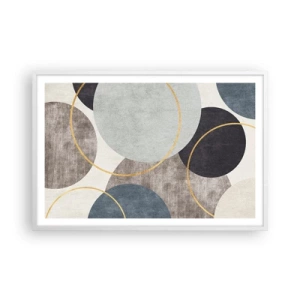 Affiche dans un cadre blanc - Poster - Cercles sur cercles - 91x61 cm