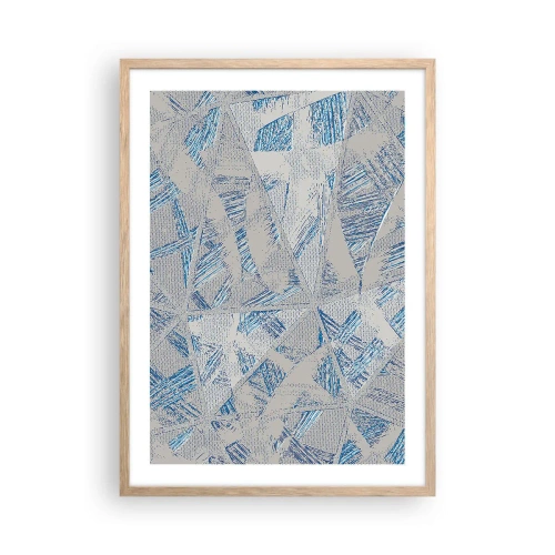 Affiche dans un chêne clair - Poster - Dans un labyrinthe bleu-gris - 50x70 cm