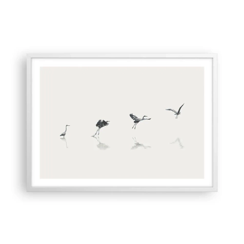 Affiche dans un cadre blanc - Poster - Quatre étapes simples - 70x50 cm