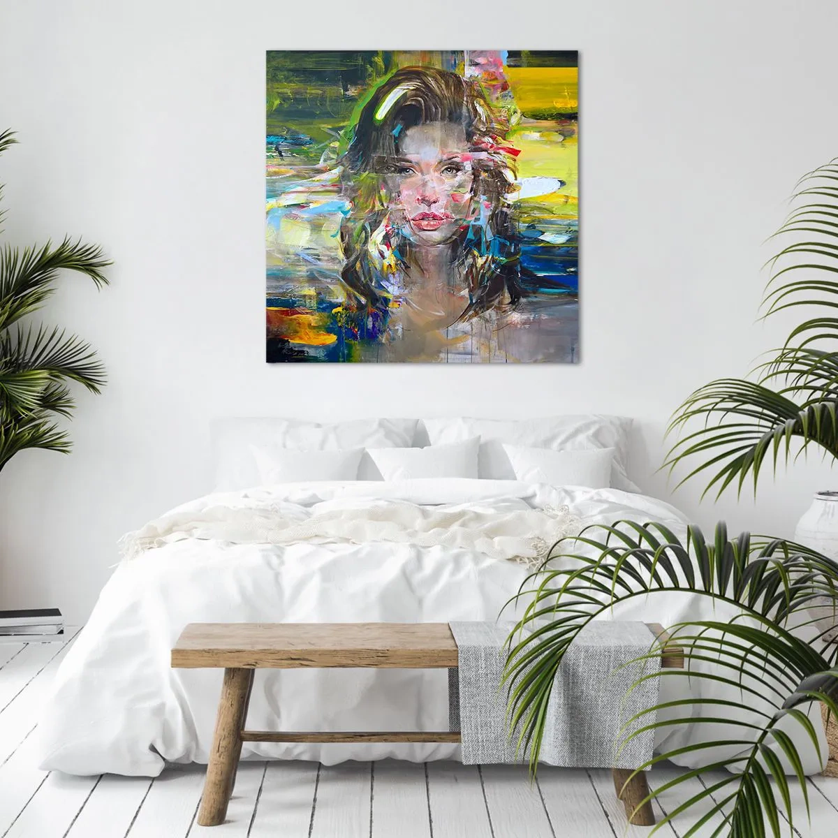 Impression sur toile - Image sur toile - Derrière l'air, un rideau - 30x30 cm