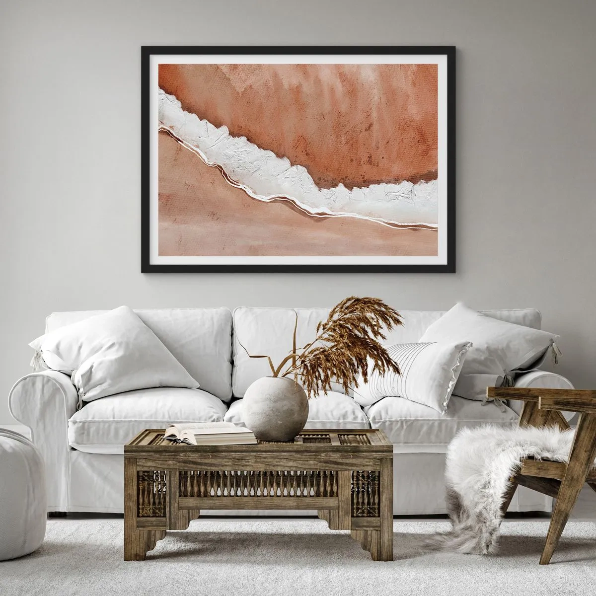 Affiche dans un cadre noir - Poster - Dans des couleurs de la terre - 50x40 cm