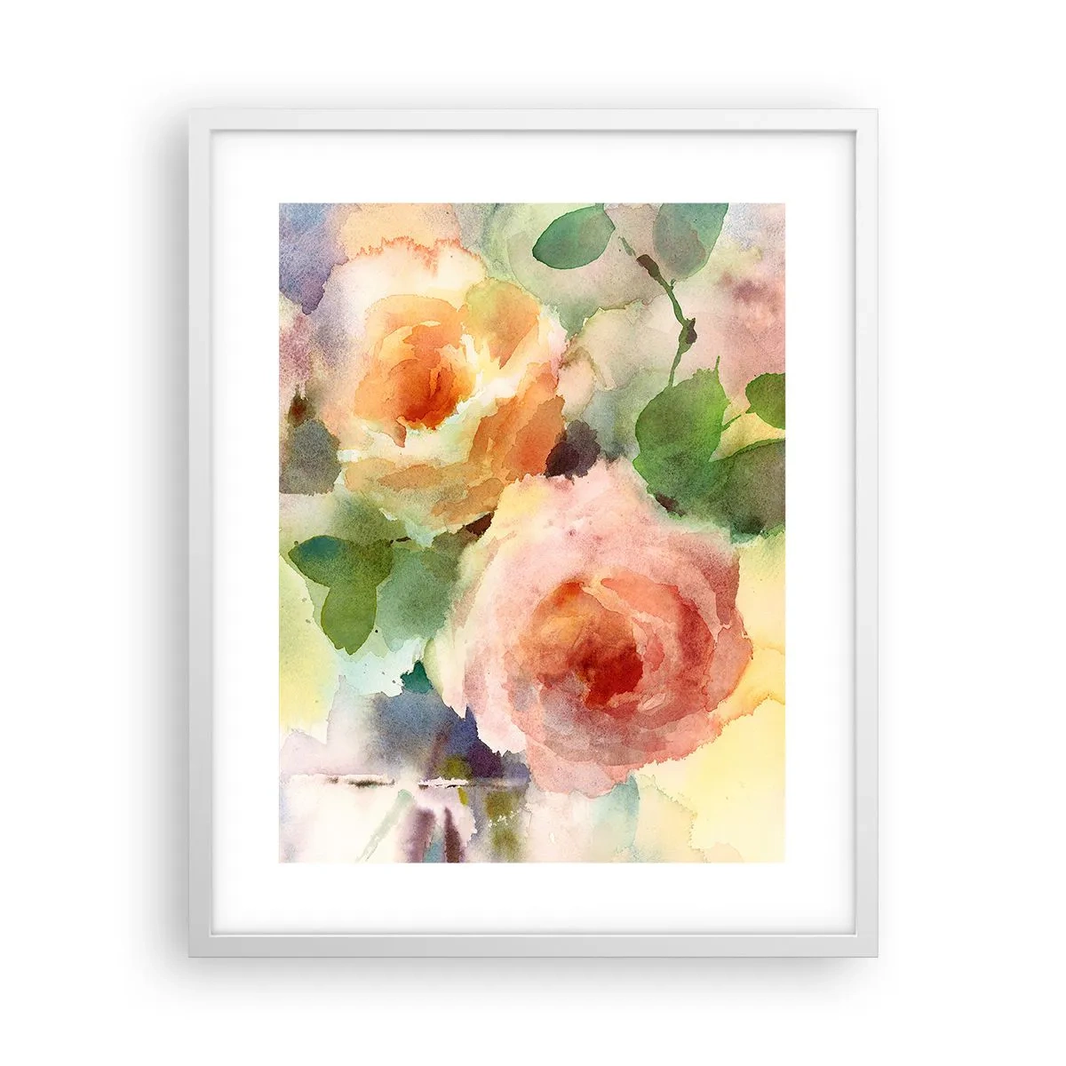 Affiche dans un cadre blanc - Poster - Délicat comme l'aquarelle - 40x50 cm