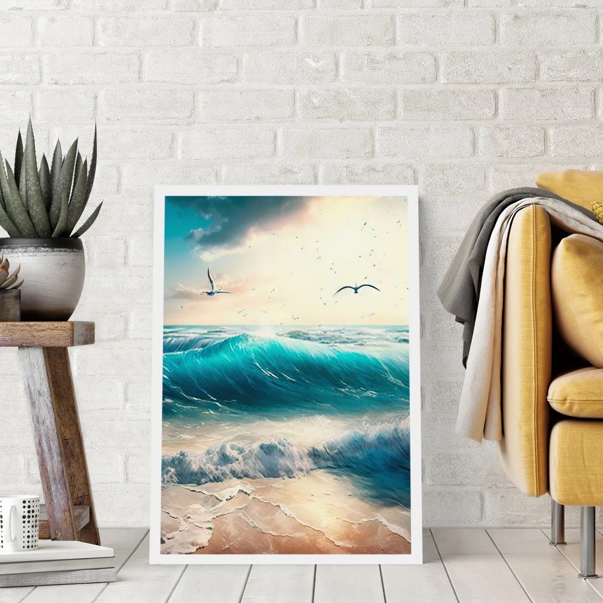 Affiche - Poster - Des vagues turquoises s'écrasant sur le rivage - 50x70cm - Ça bourdonne seulement pour toi - Décoration murale moderne pour le salon et la chambre ARTTOR