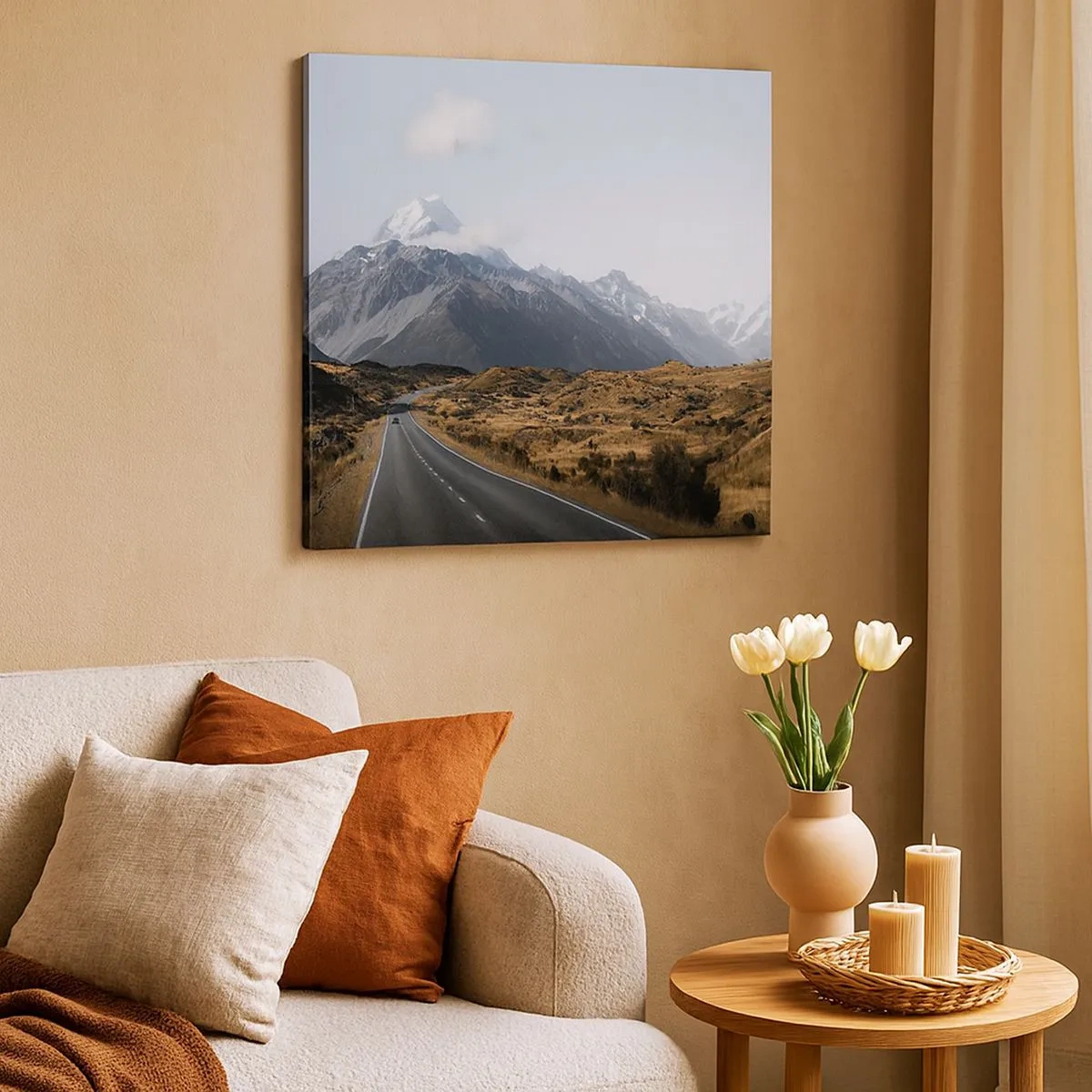 Impression sur toile - Image sur toile - Chemin vers le coeur de la montagne - 30x30 cm