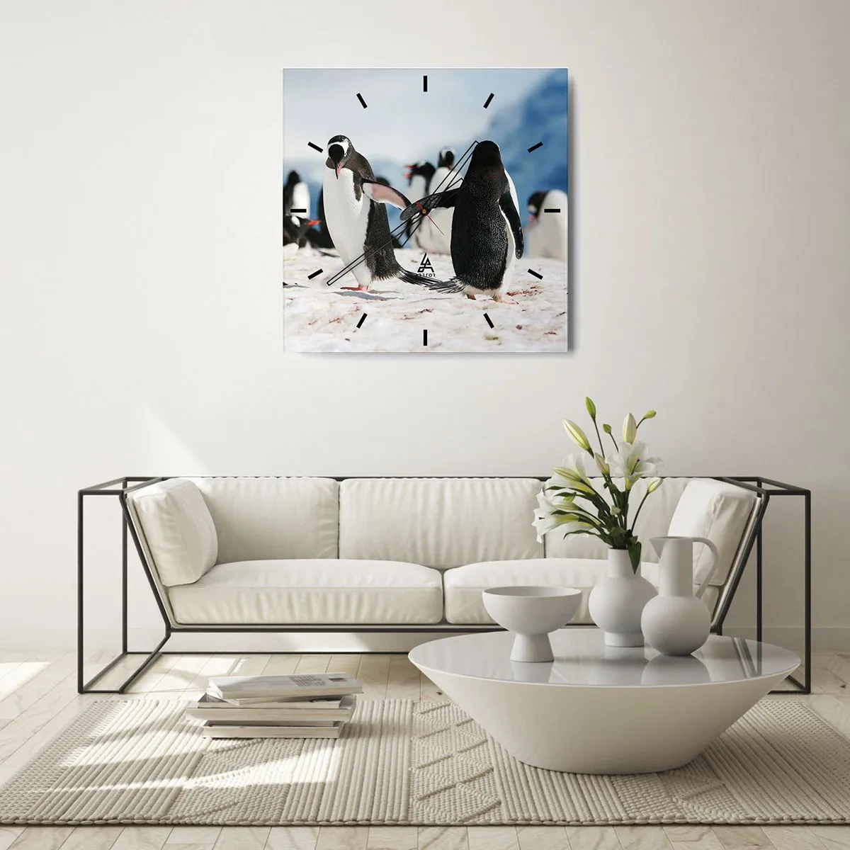 Horloge murale - Pendule murale - Danser dans la neige - 40x40 cm