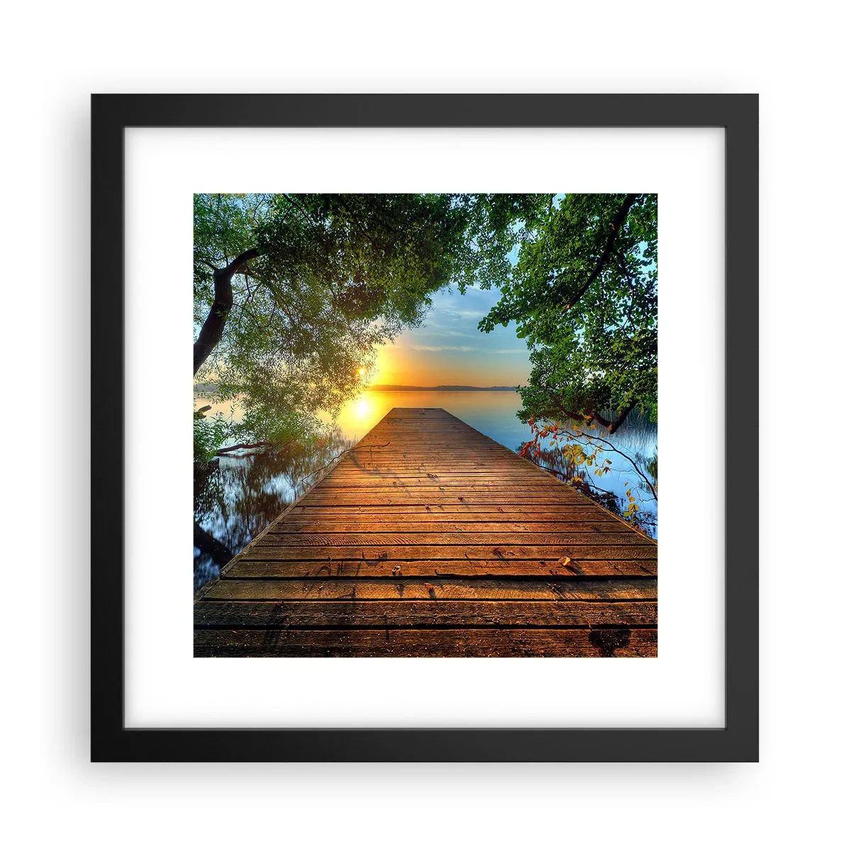 Affiche dans un cadre noir - Poster - Prenez votre temps, asseyez-vous - 30x30 cm