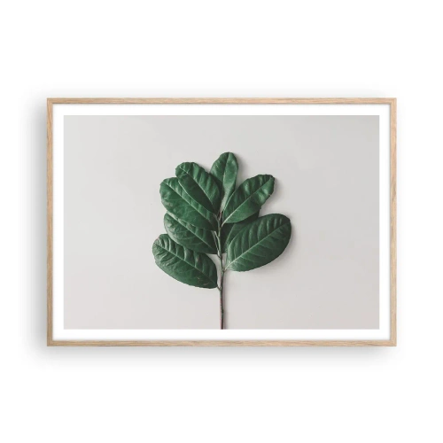 Affiche dans un chêne clair - Poster - Dessin de la nature elle-même - 100x70 cm