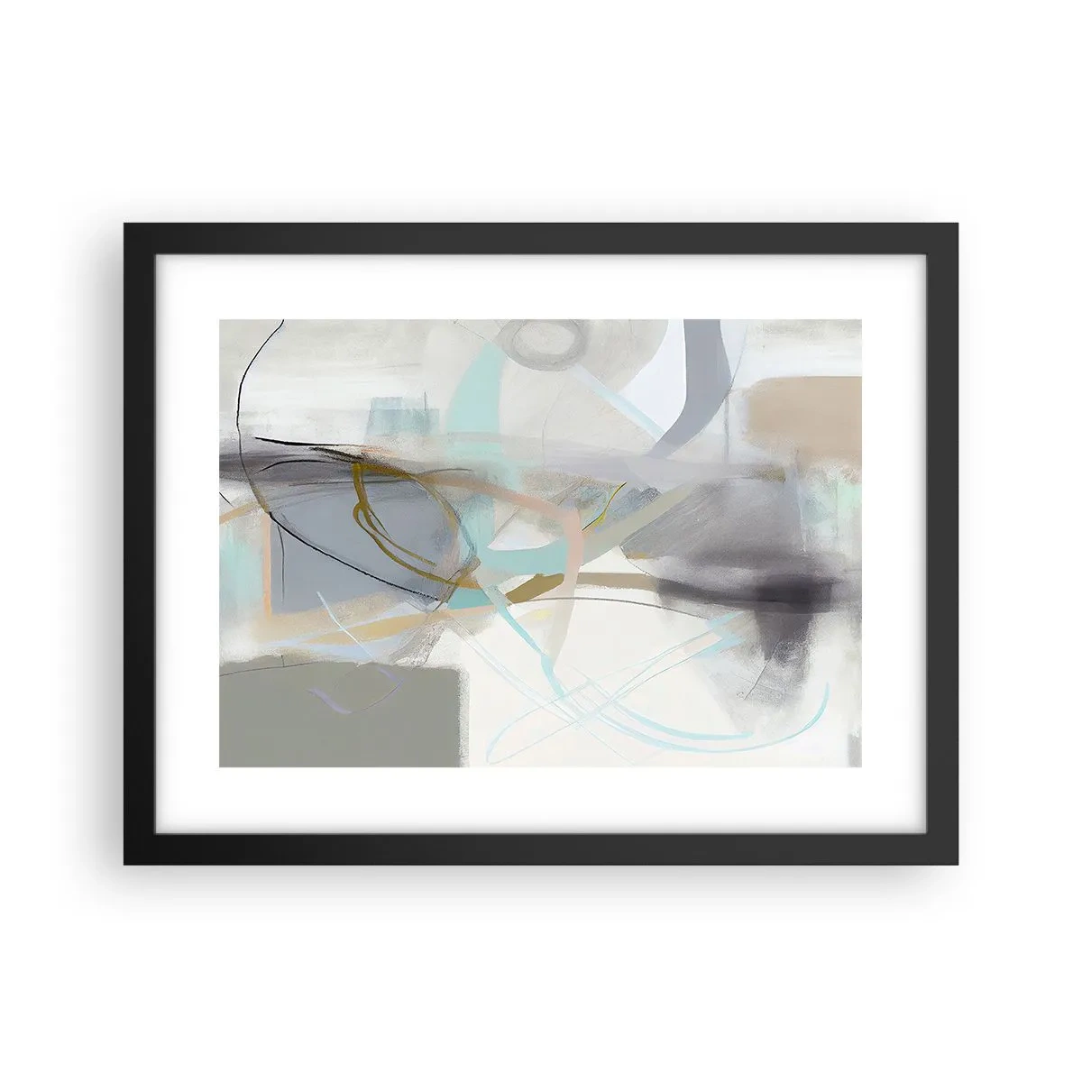 Affiche dans un cadre noir - Poster - Abstraction brumeuse - 40x30 cm