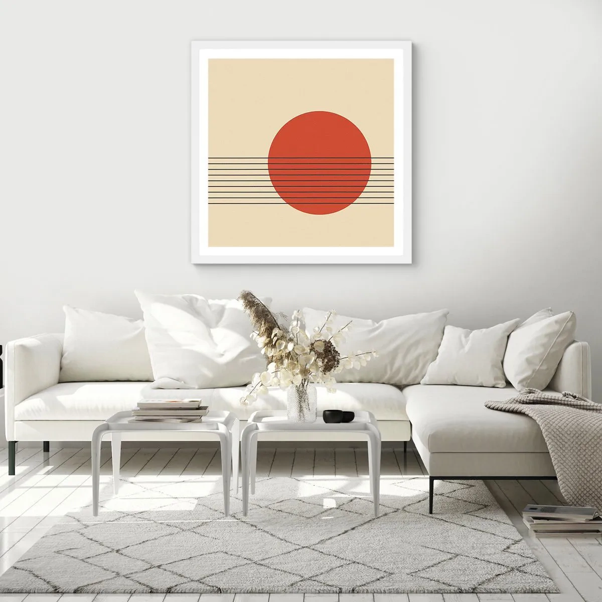 Affiche dans un cadre blanc - Poster - Aux alentours et plus loin - 60x60 cm