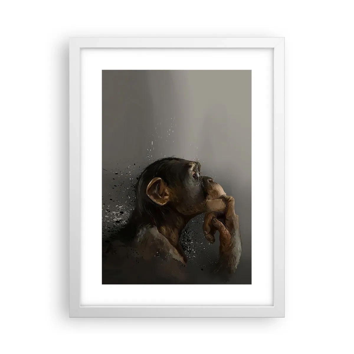 Affiche dans un cadre blanc - Poster - Certainement un penseur - 30x40 cm