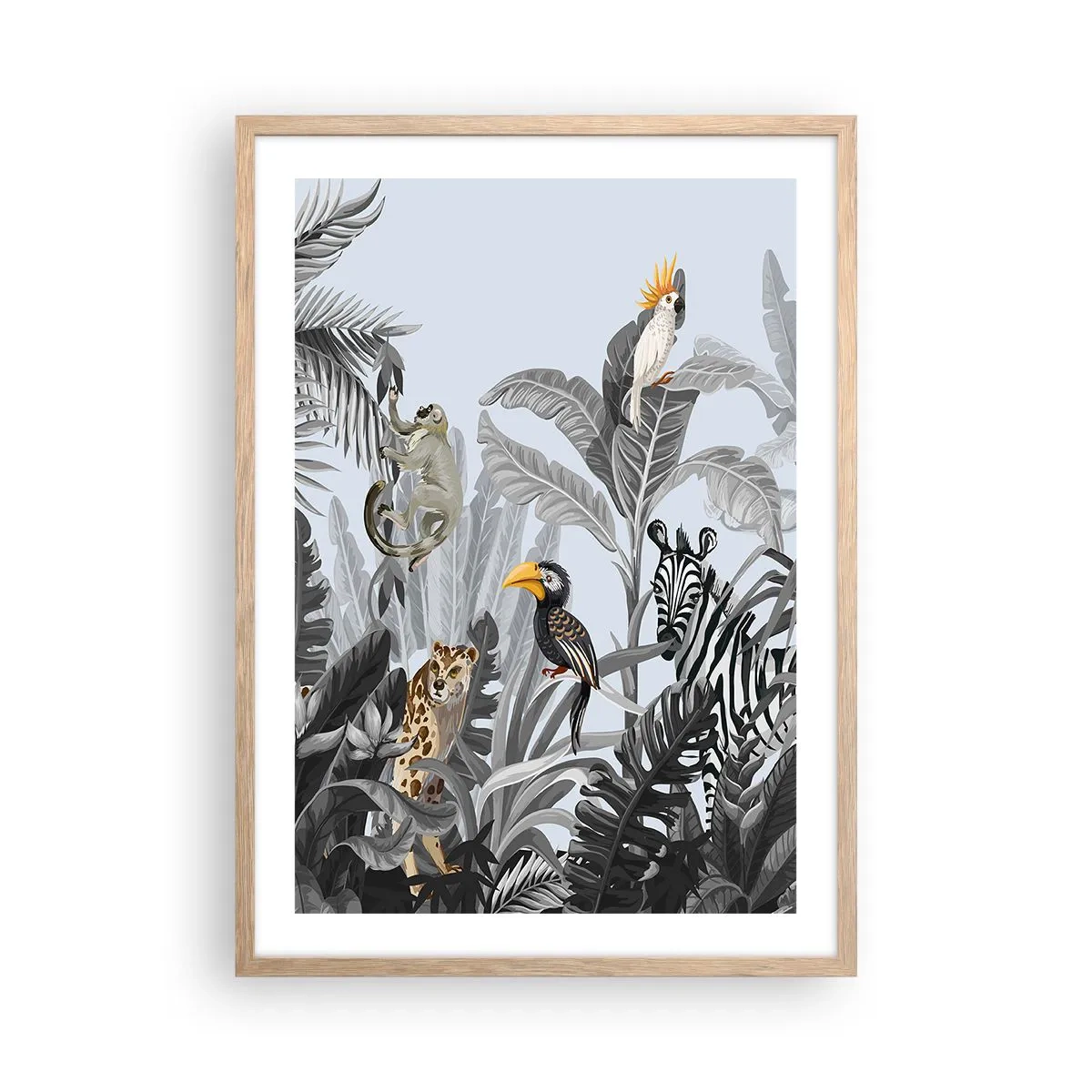 Affiche dans un chêne clair - Poster - Conte de fées africain - 50x70 cm