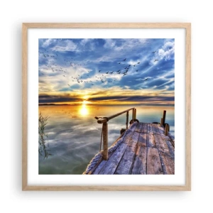 Affiche dans un chêne clair - Poster - Le vent se repose - 50x50 cm