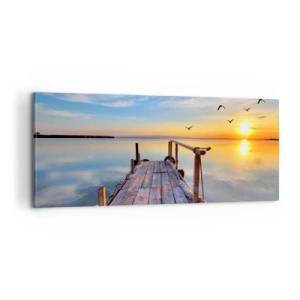 Impression sur toile - Image sur toile - Marcher droit vers le soleil - 100x40 cm