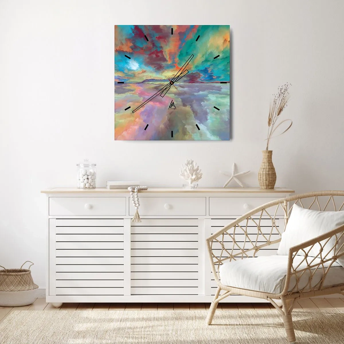 Horloge murale - Pendule murale - Deux paradis - 30x30 cm