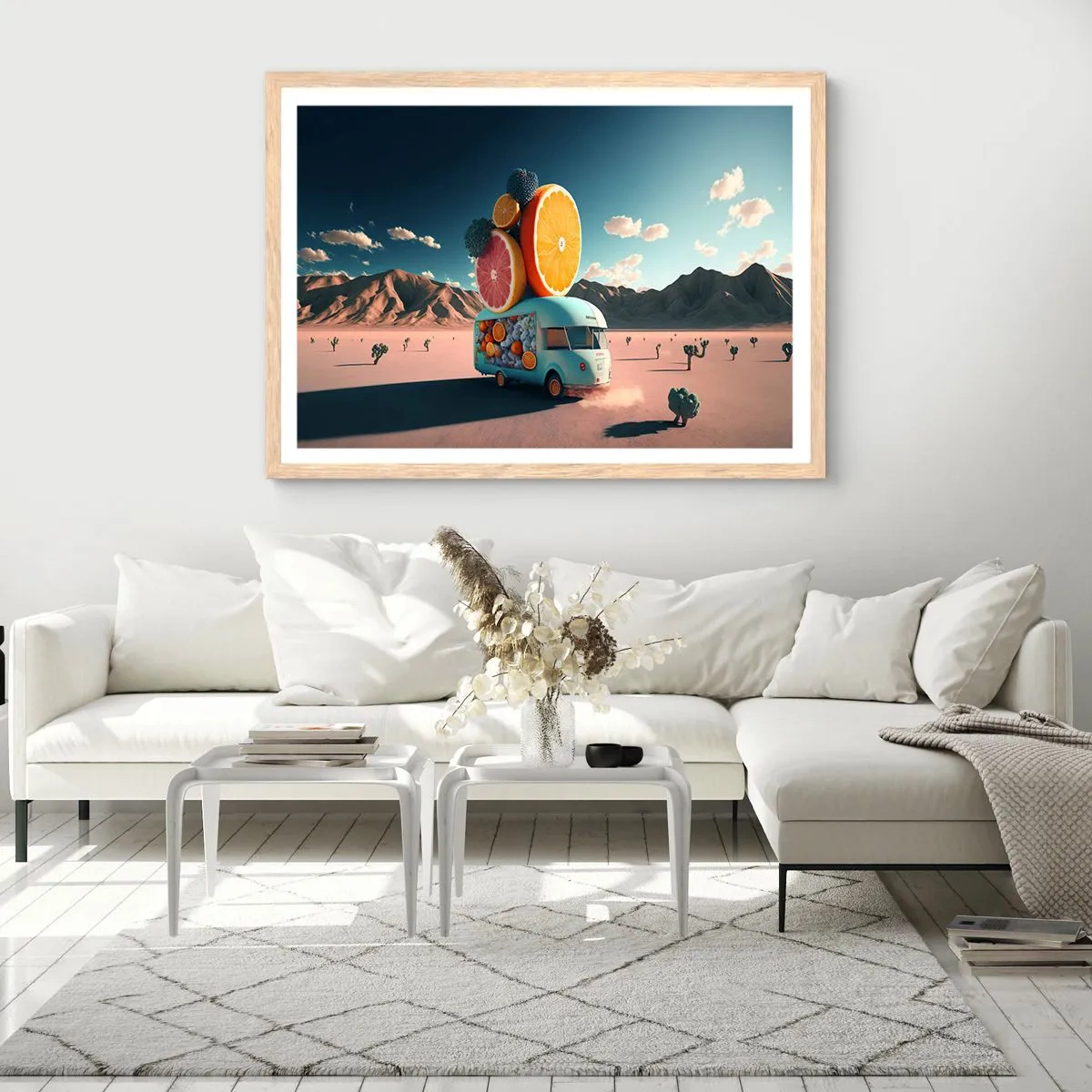 Affiche dans un chêne clair - Poster - Le goût des vacances - 100x70 cm