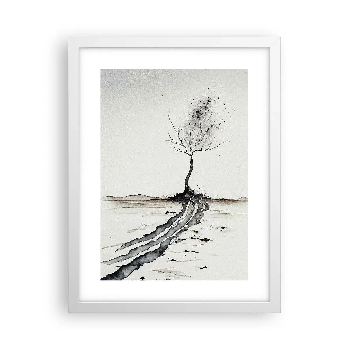 Affiche dans un cadre blanc - Poster - Mélancolie hivernale - 30x40 cm